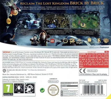 LEGO The Hobbit (Europe) (En,Fr,De,Es,It,Nl,Da) box cover back